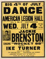RARE "JACKIE BRENSTON 'ROCKET 88' FEATURING IKE TURNER KING OF THE IVORIES" 1951 CONCERT POSTER.