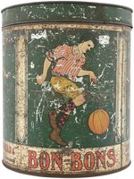 TURKISH "BON-BONS" TIN WITH SPORTS THEME.