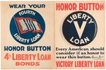 WORLD WAR I LIBERTY LOAN MATCHING SIGNS & BUTTONS PAIR.