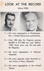 EISENHOWER AND ADAM CLAYTON POWELL CIVIL RIGHTS PALM CARD.