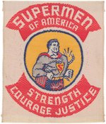 SUPERMAN "SUPERMEN OF AMERICA" RARE & HIGH GRADE EARLY CLUB MEMBER'S PATCH.