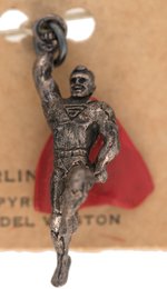 SUPERMAN STERLING SILVER CARDED DEL WESTON CHARM.