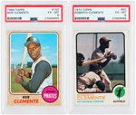 ROBERTO CLEMENTE TOPPS PSA GRADED LOT OF SIX CARDS.