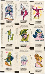 "JUSTICE LEAGUE OF AMERICA TATTOO GUM" FLEER COMPLETE SET OF TATTOOS WITH WRAPPERS & INSERT CARD.