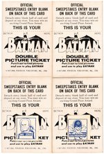 "BATMAN DOUBLE PICTURE TICKET" LOT FOR USE WITH GAS STATION GAME.