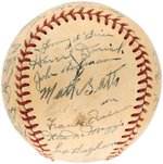 1949 BOSTON RED SOX TEAM-SIGNED BASEBALL WITH TED WILLIAMS SIGNED SWEET SPOT.