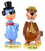 "YOGI BEAR/HUCKLEBERRY HOUND" GLAZED CERAMIC FIGURE PAIR.