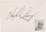 HUGH CASEY SIGNED CARD.