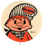 BUTTON FOR 1960 TV SHOW FEATURING WARNER BROS. SHORTS OF 1930s TITLED THE BIG MAC SHOW BY U.A.A.
