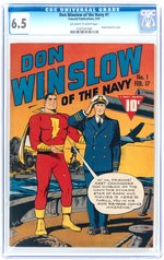 "DON WINSLOW OF THE NAVY" #1 FEBRUARY 1943 CGC 6.5 FINE+.