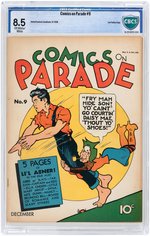 "COMICS ON PARADE" #9 DECEMBER 1938 CBCS 8.5 VF+ LOST VALLEY PEDIGREE.