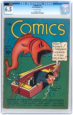 "COMICS" #4 JULY 1937 CGC 6.5 FINE+ CVA.