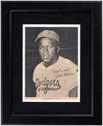 JACKIE ROBINSON FRAMED & SIGNED MAGAZINE PAGE.