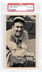 DIZZY DEAN 1934 GOLD MEDAL FLOUR PSA BASEBALL CARD & SIGNED CARD PAIR.