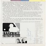 "BASEBALL - THE FIRST 100 YEARS" MULTI-SIGNED LP ALBUM COVER.