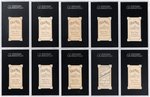 1909-11 T206 SGC GRADED LOT OF 14 CARDS.