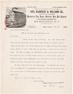 IVES, BLAKESLEE & WILLIAMS CO. TOY COMPANY 1891 LETTER WITH INTERESTING CONTENT.