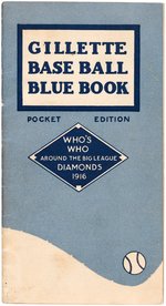 "GILLETTE BASEBALL BLUE BOOK POCKET EDITION" FOR 1916.