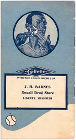 "GILLETTE BASEBALL BLUE BOOK POCKET EDITION" FOR 1916.