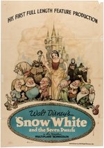 "SNOW WHITE AND SEVEN DWARFS" ORIGINAL 1937 RELEASE STYLE B MOVIE POSTER.