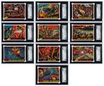 TOPPS "MARS ATTACKS" SGC GRADED COMPLETE GUM CARD SET.