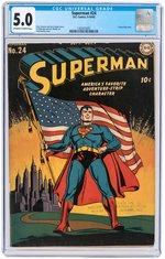 "SUPERMAN" #24 SEPTEMBER-OCTOBER 1943 CGC 5.0 VG/FINE.