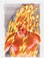 ALEX ROSS "MARVELS" #1 PRELIMINARY COVER ORIGINAL ART FEATURING THE HUMAN TORCH.