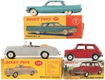 DINKY BENTLEY, CADILLAC & MORRIS MINI-MINOR BOXED TRIO.