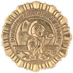 BLUE FAIRY AWARDED "JIMINY CRICKET OFFICIAL CONSCIENCE MEDAL" 1940 CANDY PREMIUM BRASS BADGE.
