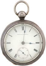 WALTHAM WATCH CO. COIN SILVER 15 JEWELS OPEN FACE POCKET WATCH MODEL 1857.