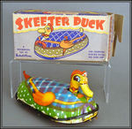 "SKEETER DUCK" WIND-UP AND "QUACKING DUCK" FRICTION TOY LOT.