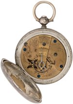 UNITED STATES WATCH CO. 7 JEWELS COIN SILVER HUNTER CASE POCKET WATCH.