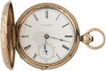 DAVID TAYLOR 18K GOLD POCKET WATCH.