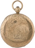 DAVID TAYLOR 18K GOLD POCKET WATCH.