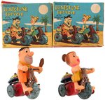 "FLINTSTONE TRICYCLE" BOXED MARX FRED & WILMA FLINTSTONE WIND-UP PAIR.