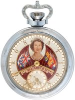 QUEEN "ELIZABETH II" BOXED INGERSOLL CORONATION POCKET WATCH.