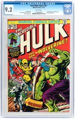 "INCREDIBLE HULK" #181 NOVEMBER 1974 CGC 9.2 NM- (FIRST WOLVERINE).