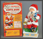 "DELUXE ANIMATED BATTERY AND COIN OPERATED SANTA BANK."