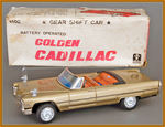 "GOLDEN CADILLAC BATTERY OPERATED" BOXED TOY.