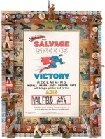 SUPERMAN WORLD WAR II "SALVAGE SPEEDS VICTORY" HOMEFRONT POSTER CUSTOM FRAMED DISPLAY.