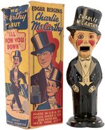 "EDGAR BERGEN'S CHARLIE McCARTHY" BOXED MARX TIN WIND-UP WALKER.