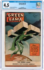 "GREEN LAMA" #6 AUGUST 1945 CGC 4.5 VG+.