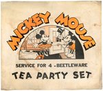 "MICKEY MOUSE TEA PARTY SET" RARE BOXED BEETLEWARE DISH SET.