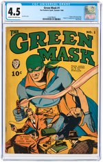 "GREEN MASK" #1 SUMMER 1940 CGC 4.5 VG+.