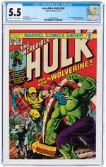 "INCREDIBLE HULK" #181 NOVEMBER 1974 CGC 5.5 FINE- (FIRST WOLVERINE).