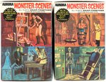 AURORA "MONSTER SCENES - DR. DEADLY & FRANKENSTEIN" FACTORY-SEALED BOXED MODEL KIT PAIR.