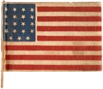 RARE 19 STAR AMERICAN PARADE FLAG LIKELY USED DURING THE AMERICAN CENTENNIAL CELEBRATION.