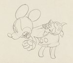 MICKEY MOUSE "PLUTO'S JUDGEMENT DAY" PRODUCTION DRAWING ORIGINAL ART.