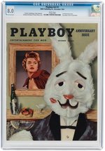 "PLAYBOY" VOL. 2 #1 DECEMBER 1954 CGC 8.0 VF.