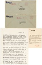 SUPERMAN EDITOR MORT WEISINGER SIGNED LETTER PAIR.